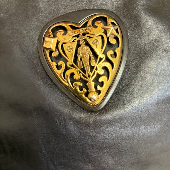 Gucci 209600 hysteria babouska brown leather dome satchel with gold heart RARE - Picture 12 of 15